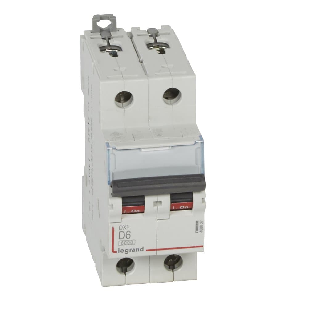 Legrand DX3 6000 Автоматический выключатель 10кА 2P 230/400В 6А 2 мод (D) 408027 — миниатюра 1