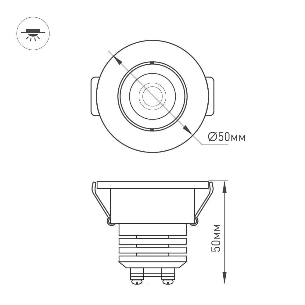 Arlight Светодиодный светильник LTM-R50WH 5W Warm White 25deg (IP40 Металл, 3 года) 020756 — миниатюра 6