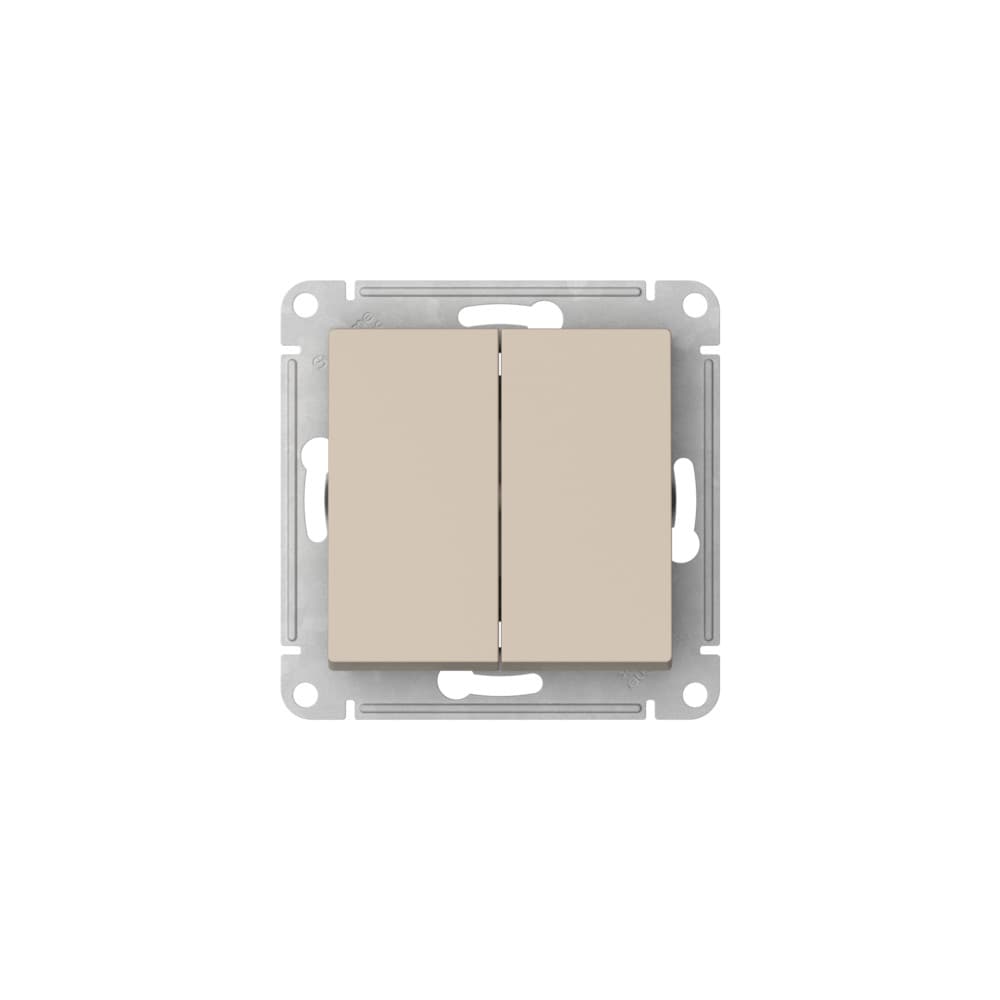 Systeme Electric AtlasDesign Песочный Выключатель 2-клавишный, сх.5, 10АХ, мех., быстрозажим. клем. — миниатюра 2
