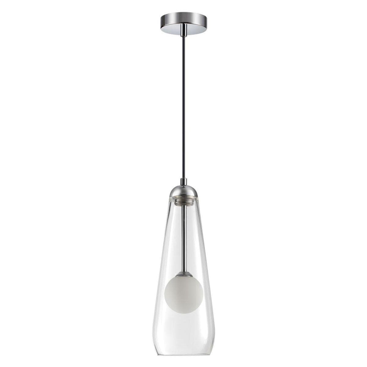 Odeon Light 4954/1 PENDANT ODL22 237 хром/ белый/прозрачный/стекло Подвес G9 1*40W LOSTAR — миниатюра 1