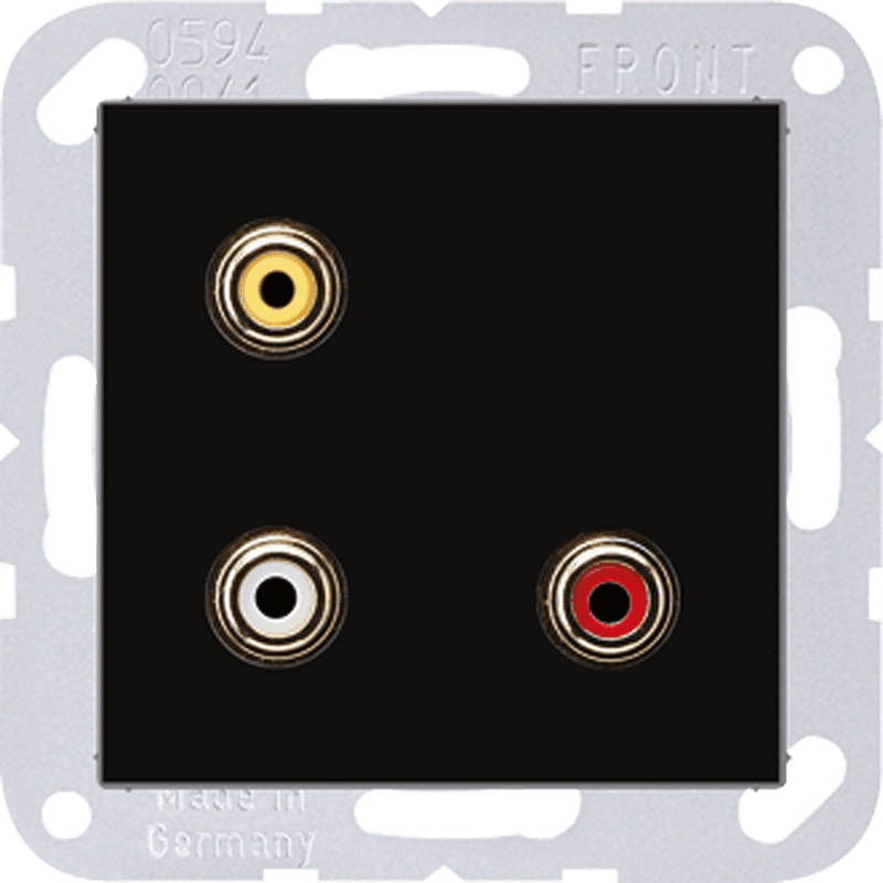 JUNG 2x Cinch Audio (RCA) / Composite Video, чёрный MAA1031SW