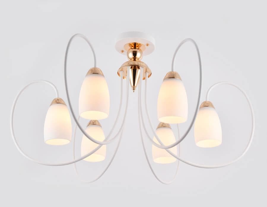 Ambrella Потолочная люстра TR3120/6 WH/GD белый/золото E27 max 40W D850*480 — миниатюра 2