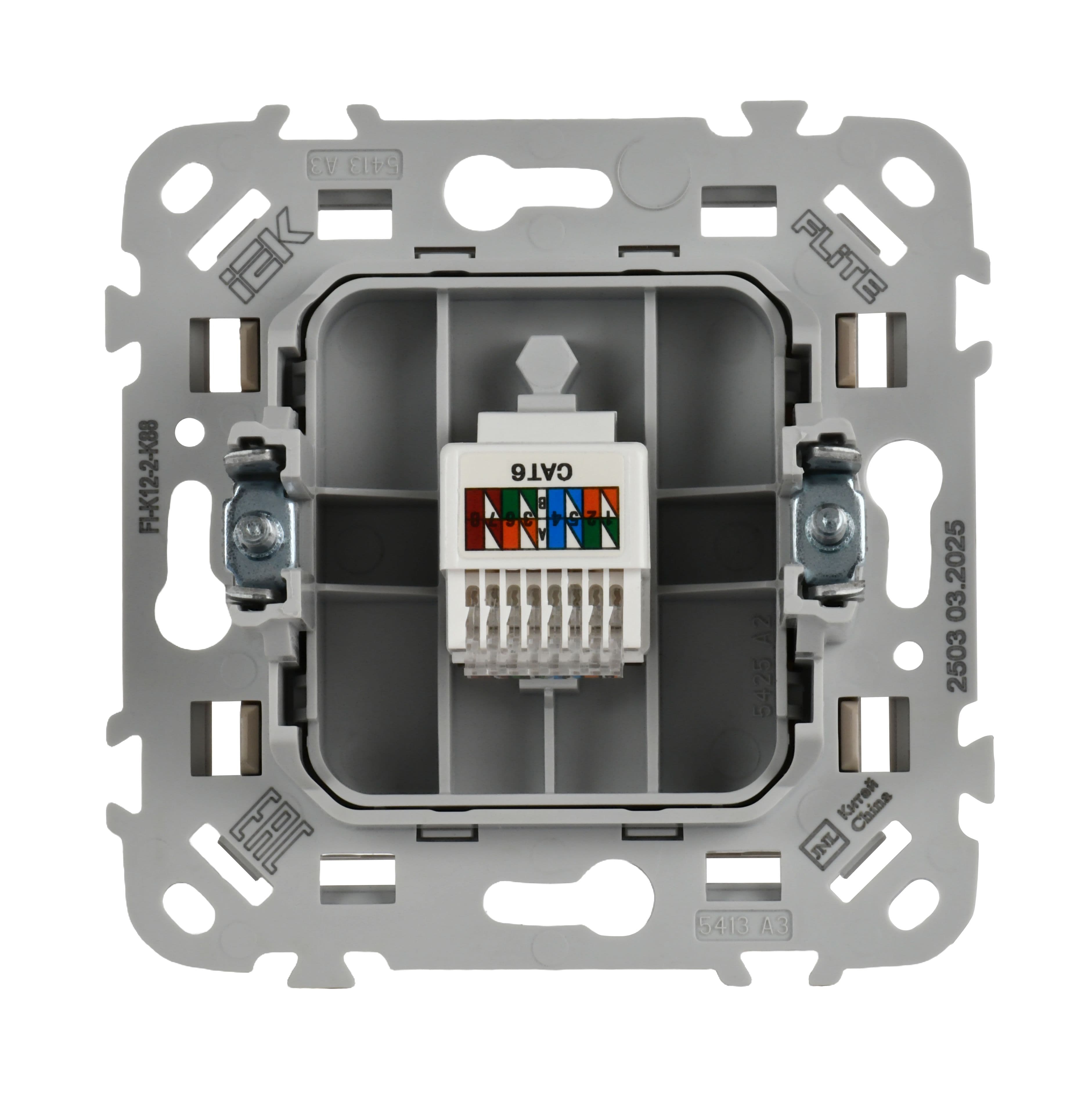 IEK FLITE Льняной Розетка компьютерная RJ45 категория 6 UTP — миниатюра 3