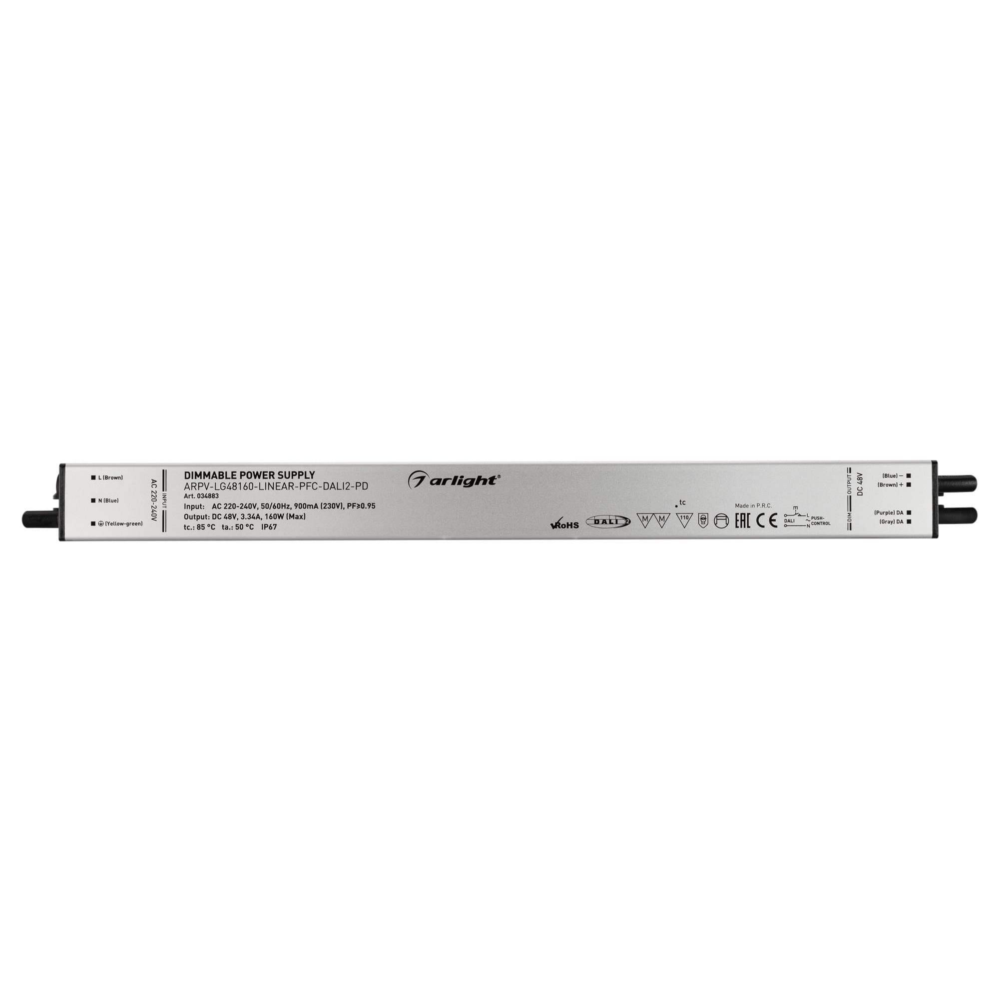 Arlight Блок питания ARPV-LG48160-LINEAR-PFC-DALI2-PD (48V, 3.34A, 160W) (IP67 Металл, 5 лет) 034883 — миниатюра 2
