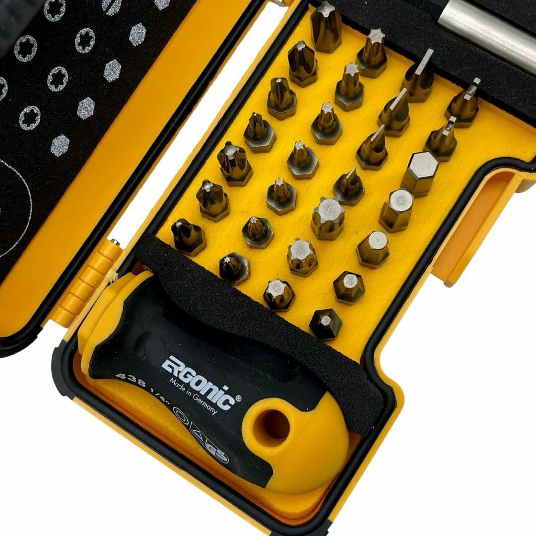 Felo Набор бит HEX/XZN/TX TR/TS/Tri/SPANNER/CLUTCH/BH с рукояткой ERGONIC и битодержателем в кейсе, 30 шт 02073016 — миниатюра 1
