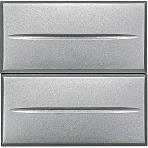 BT Axolute Алюминий Axial Выключатель кнопочный 10А (2 NO контакта), 2 мод HC4036/2
