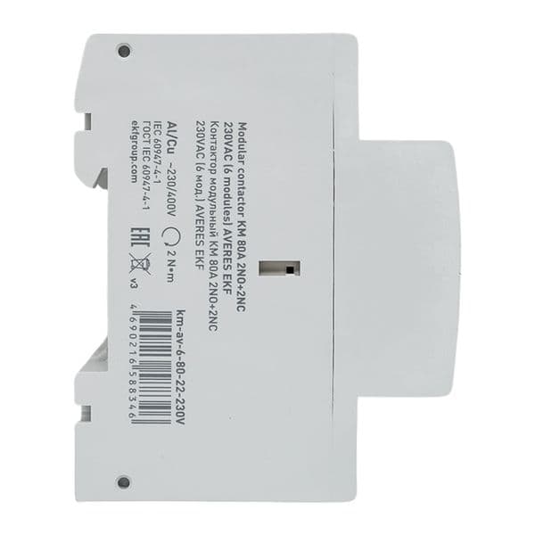 EKF Контактор модульный КМ 80А 2NO+2NC 230В АС (6 мод.) AVERES — миниатюра 4