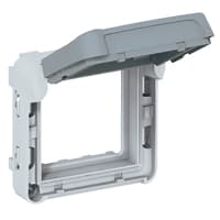 Legrand Plexo Адаптер для двухмодульных механизмов Mosaic с запираемой дымчатой крышкой 069579 — миниатюра 1