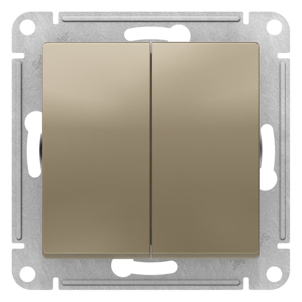 Systeme Electric AtlasDesign Шампань Переключатель 2-клавишный перекрестный, 2 x сх. 7, 10АХ, механизм