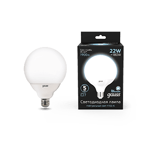 Gauss Лампа G125 22W 1900lm 4100K E27 LED 105102222