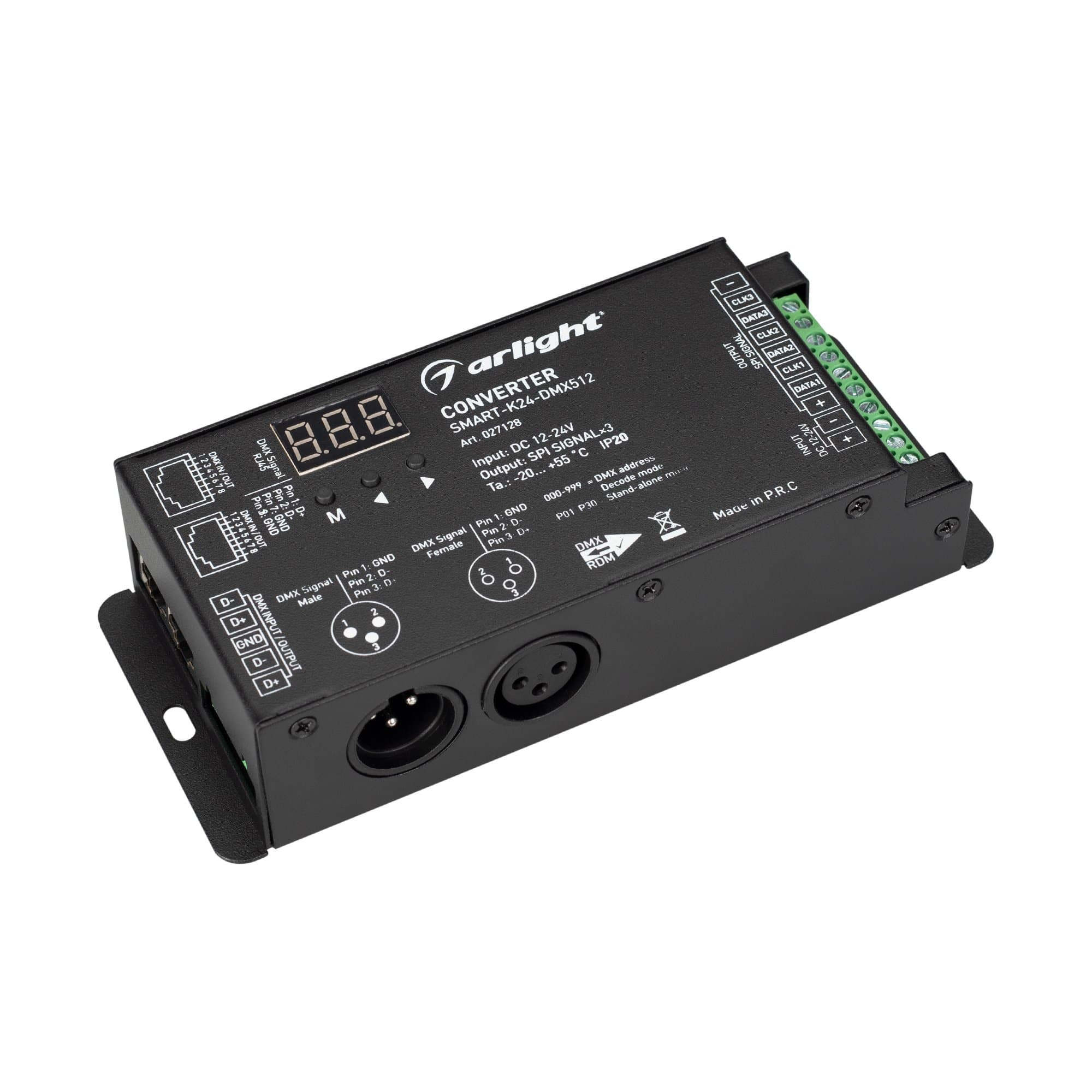 Arlight Конвертер SMART-K24-DMX512 (12-24V, SPI, 2.4G) (IP20 Металл, 5 лет) 027128 — миниатюра 1