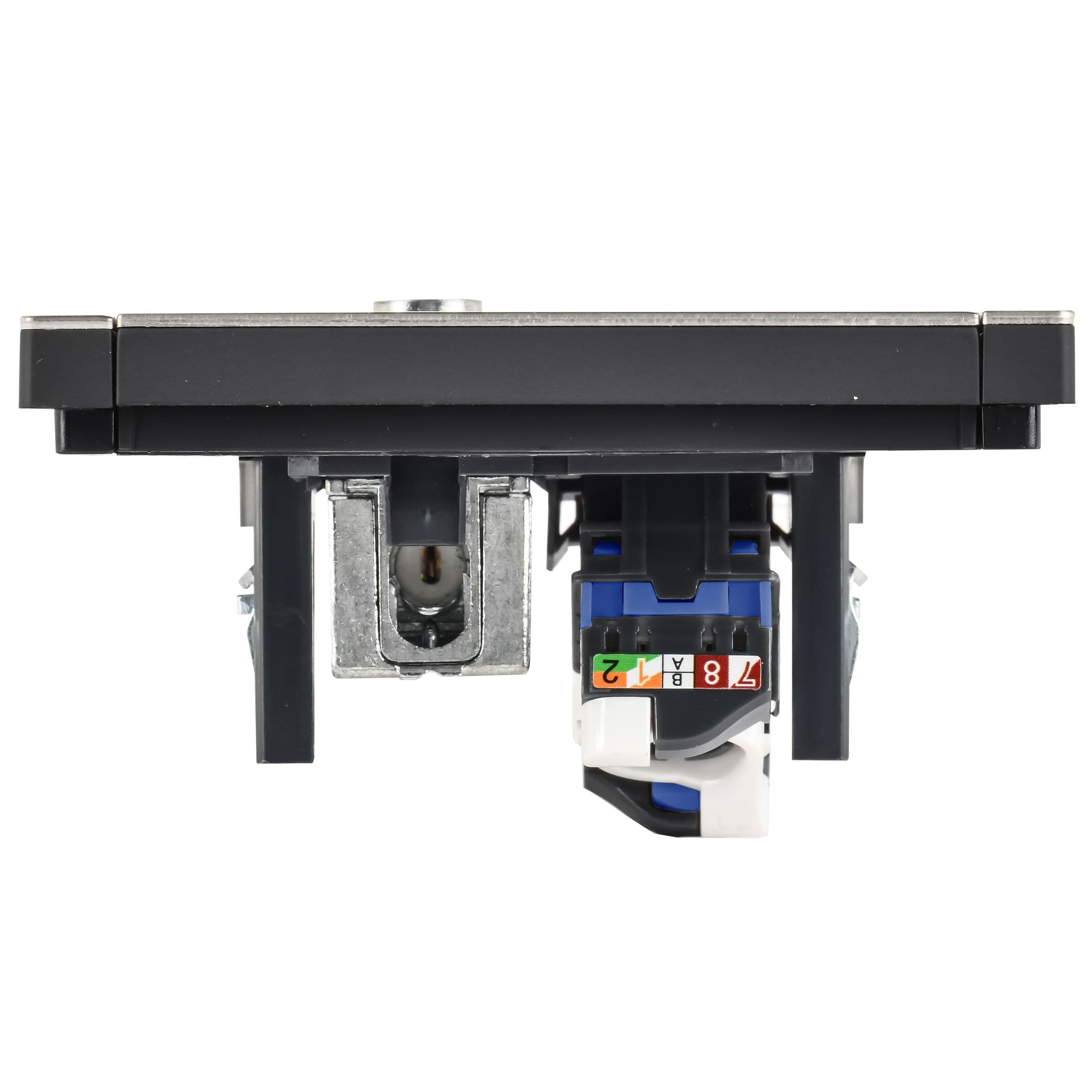 IEK FORTE&PIANO Металл Шампань Розетка двойная TV+RJ45 кат.6 FP637M — миниатюра 5