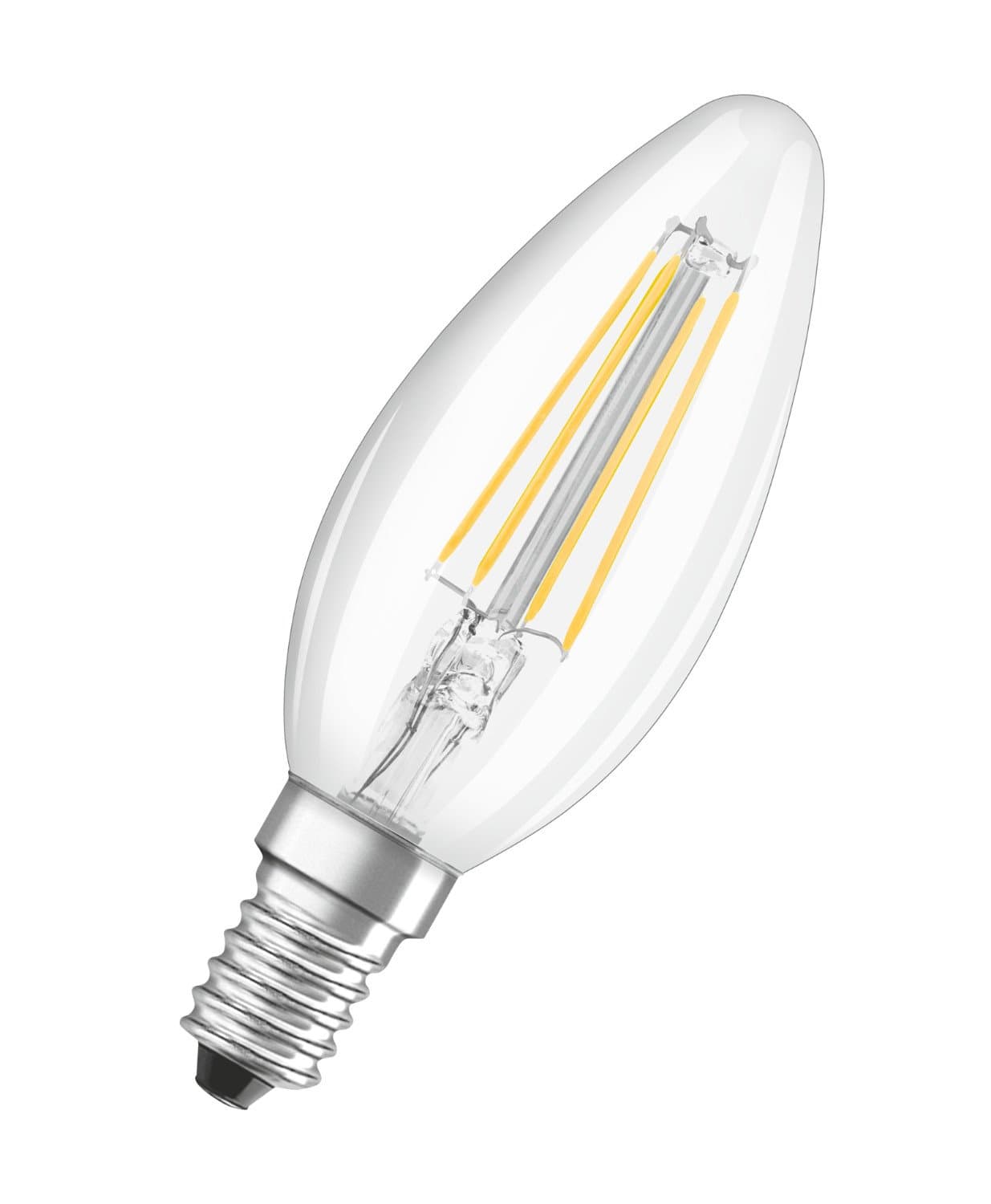 Osram Светодиодная филаментная лампа LED STAR Classic B 5W (замена 60Вт),диммируемая,теплый белый свет, прозрачная колба, Е14 4058075230354 — миниатюра 1