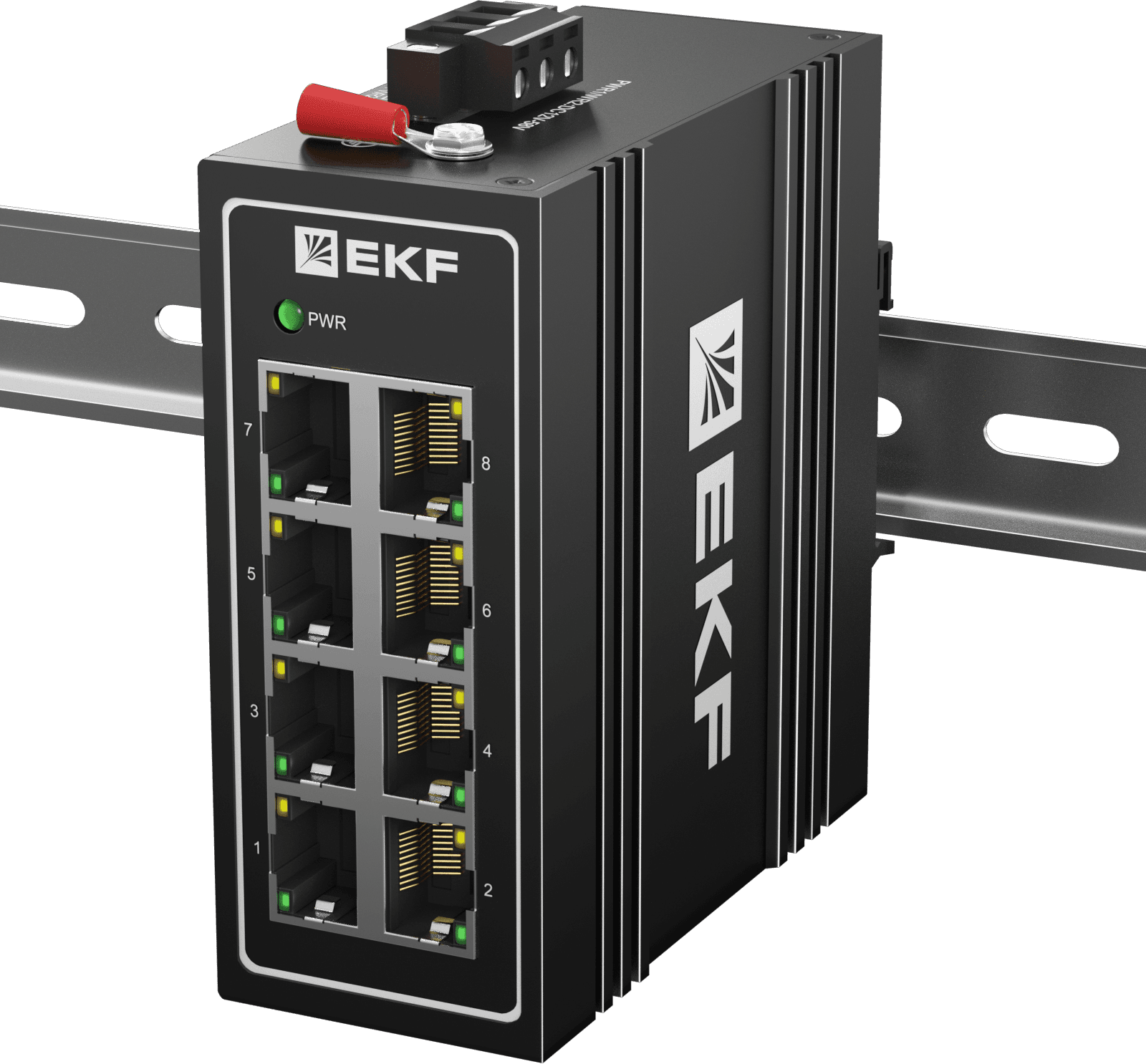 EKF Промышленный неуправляемый коммутатор U-8T, 8 портов 10/100Base-T(X) RJ45, монтаж на динрейку TSX