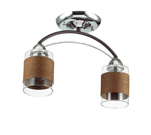 Lumion 3030/2C LN16 170 хром/кофе/стекло/декор.тесьма Люстра потолочная E27 2*60W 220V FILLA — миниатюра 3