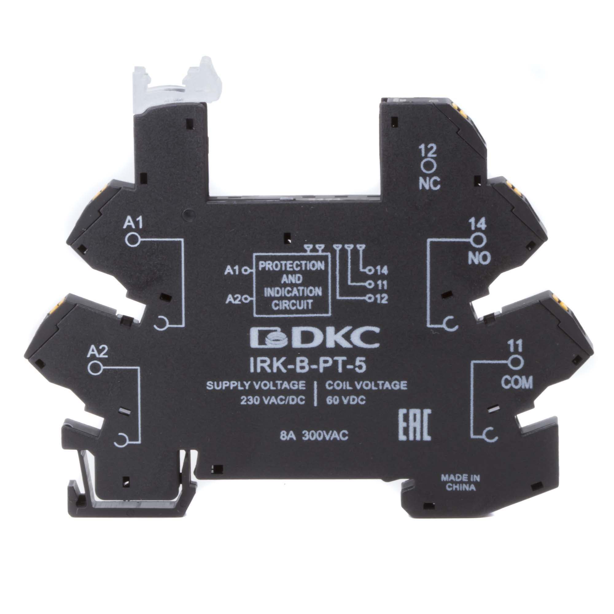 DKC Колодка ультратонкая для реле серии RIS, вх. напр. 230V AC/DC, push-in клеммы