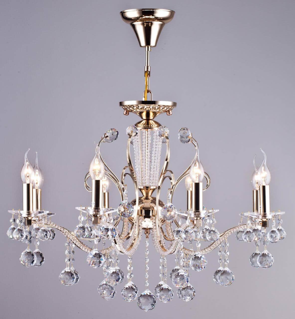 Freya Crystal Marlin Золото Люстра E14 40W FR1130-PL-08-G — миниатюра 8