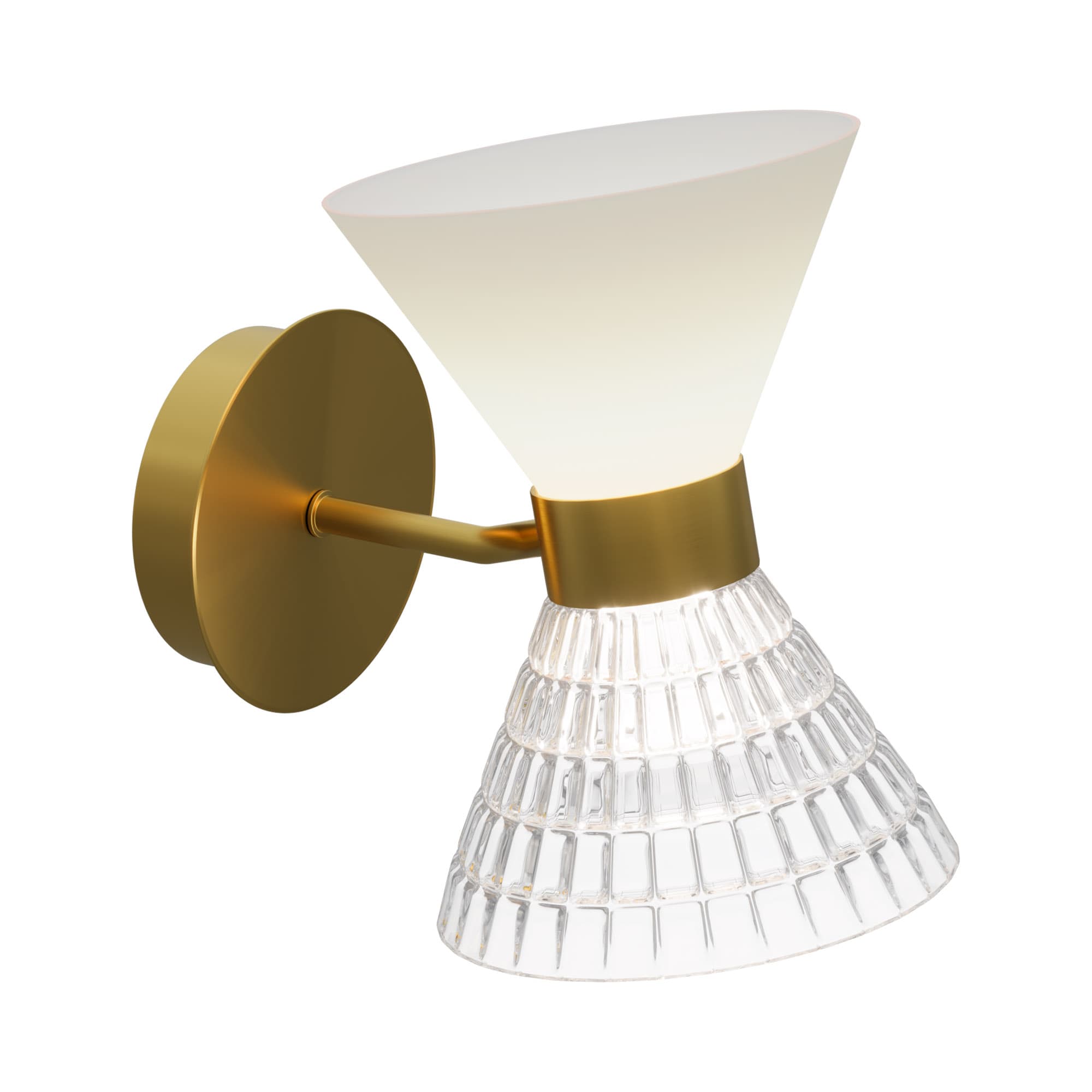 ST LUCE SL2004.301.02 Светильник настенный латунь/прозрачный, белый, латунь G9 LED 2*5W