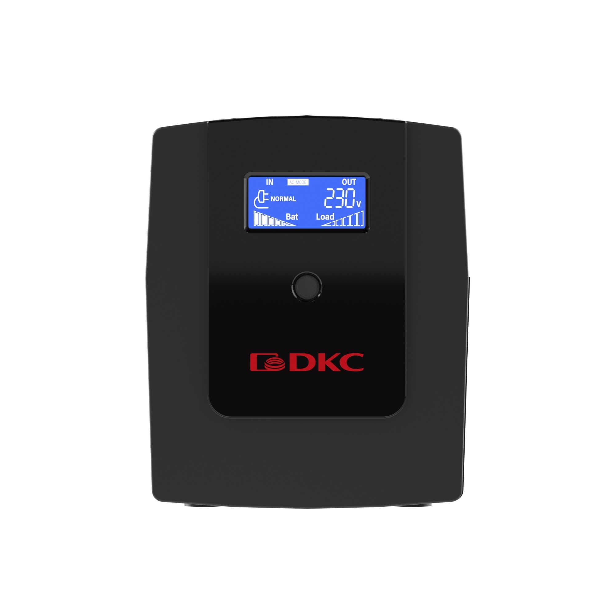 DKC Линейно-интерактивный ИБП ДКС серии Info LCD, 1200 ВА/720 Вт, 1/1, 4xIEC C13, USB + RJ45, LCD, 2x7Aч — миниатюра 3