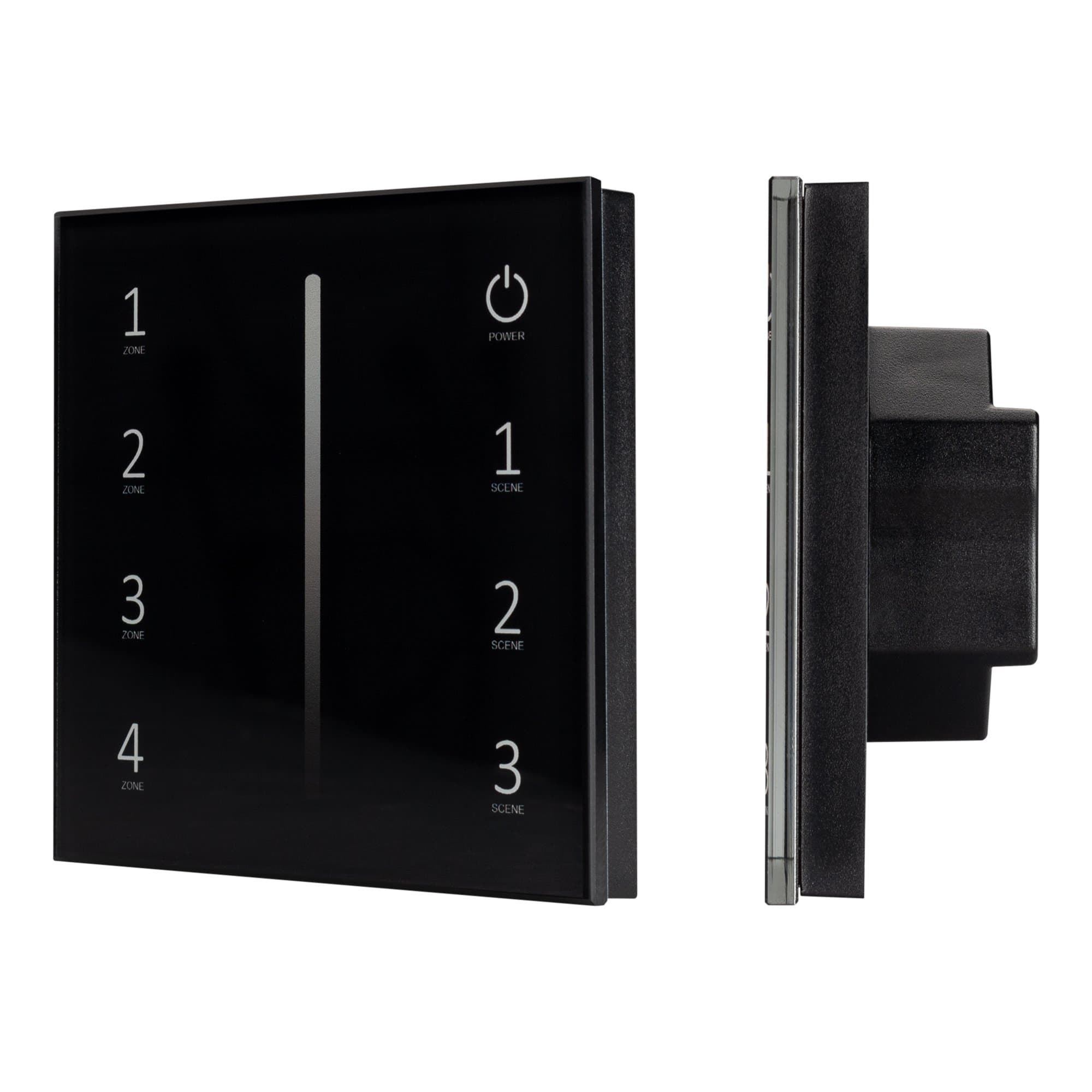 Arlight Панель Sens SMART-P17-DIM Black (230V, 4 зоны, 2.4G) (IP20 Пластик, 5 лет) 028129 — миниатюра 1