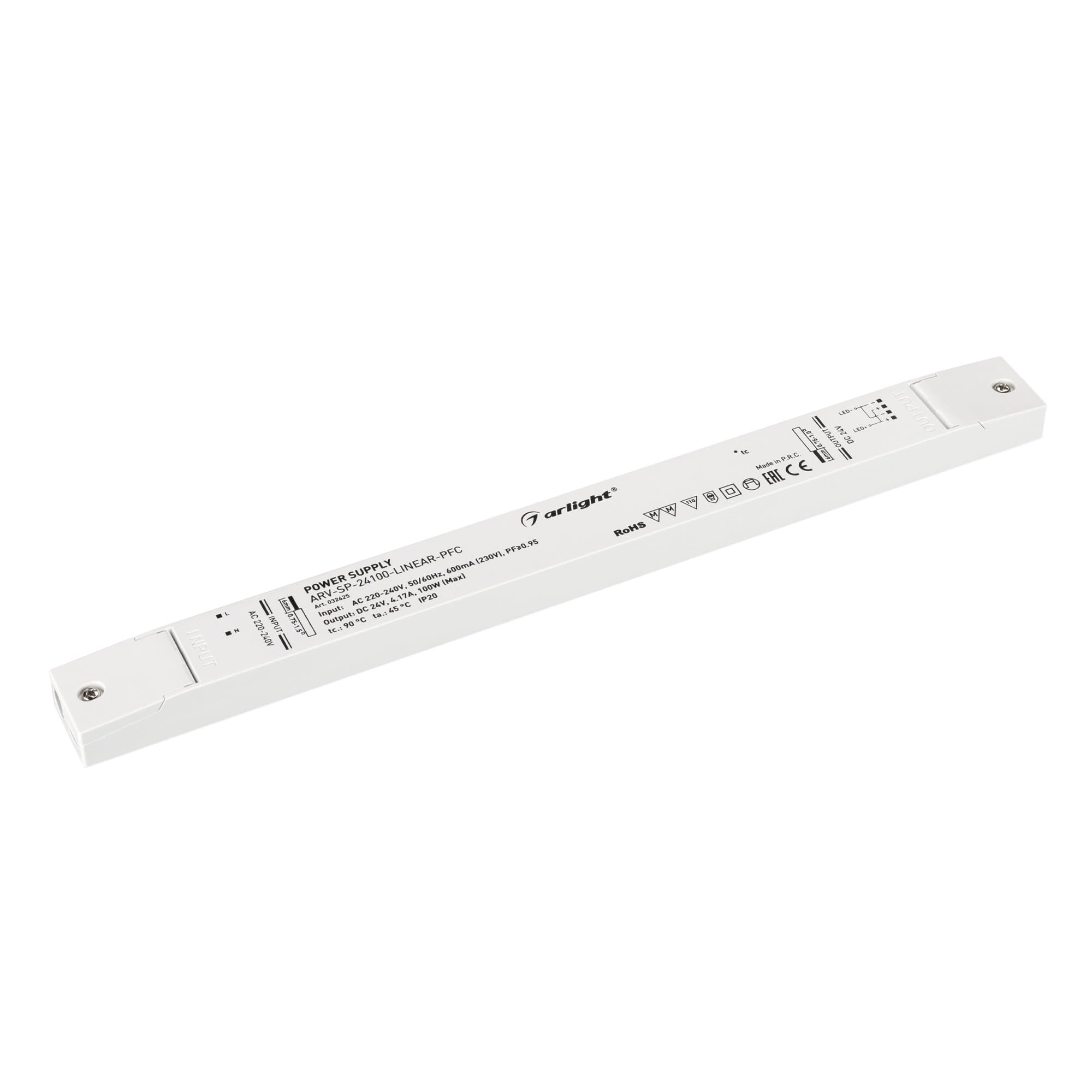 Arlight Блок питания ARV-SP-24100-LINEAR-PFC (24V, 4.17A, 100W) (IP20 Пластик, 5 лет) 032625 — миниатюра 1