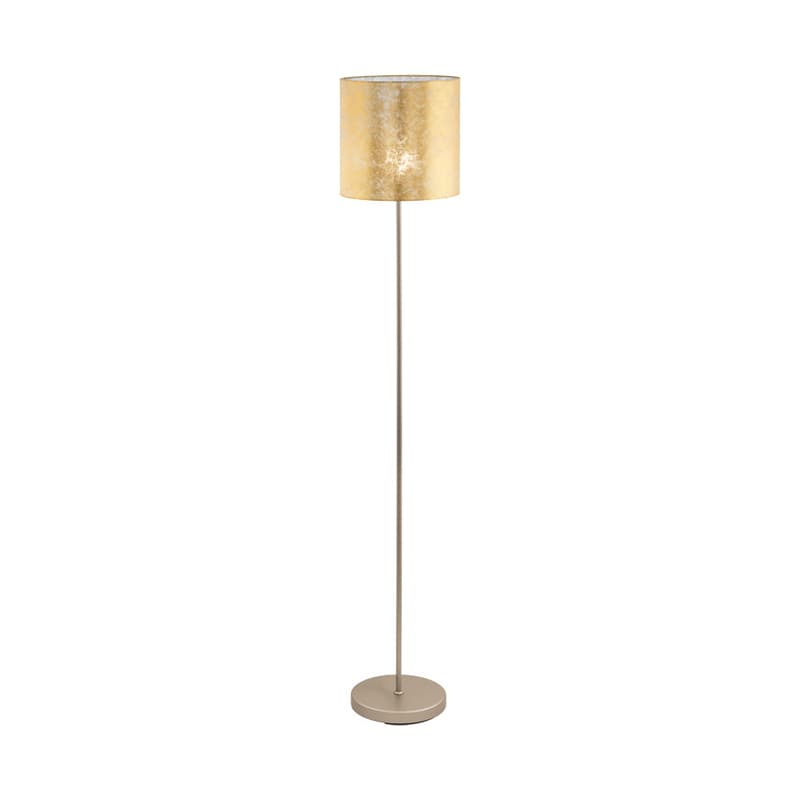Eglo 97647 Торшер VISERBELLA, 1х60W (E27), 280, H1585, cталь, шампань / текстиль, золотой