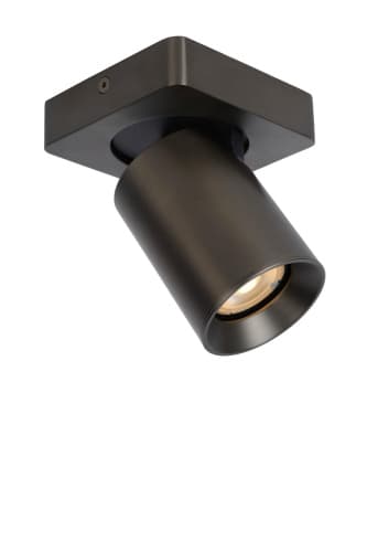Lucide NIGEL Прожектор потолочный LED Dim to warm GU10 1x5W 2200K/3000K Black Steel 09929/05/16