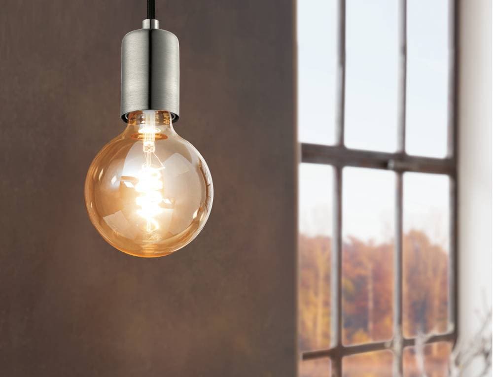 Eglo 32522 Подвес YORTH, 1х60W (E27), 100, H2000, сталь, никель матовый — миниатюра 2