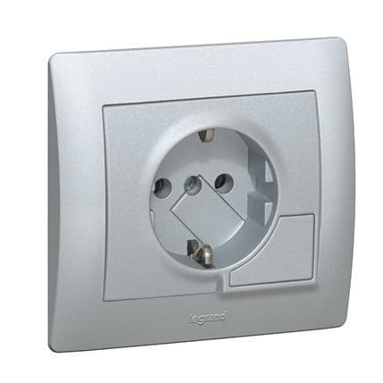 Legrand Galea Life Алюминий Розетка с/з, с выталкивателем 771324 — миниатюра 2