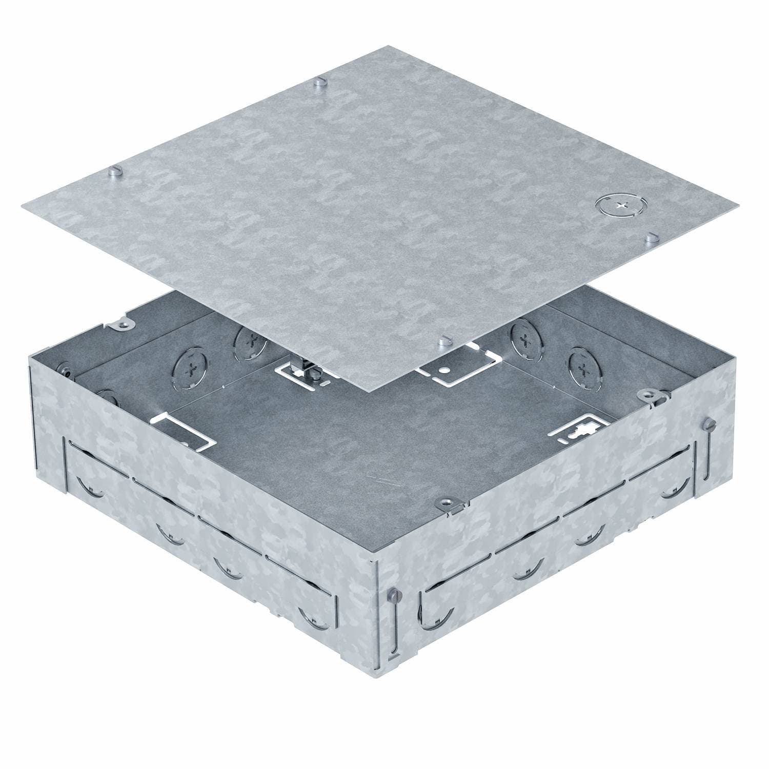 OBO Bettermann Монтажное основание UDHOME BOX для лючка GES9 (коробка для лючка 12 модулей 45х45 мм) h=70-100 сталь 7427432