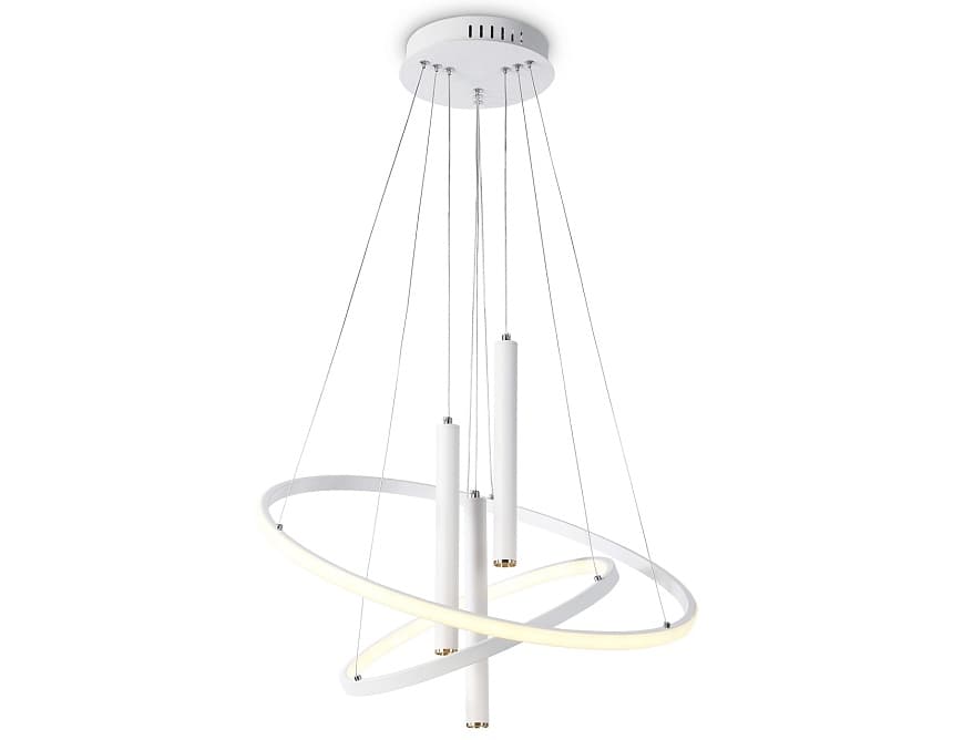 Ambrella Светильник светодиодный подвесной с пультом FL5371/2+3 WH белый 93W 3000K/4200K/6400K+4200K D600/400*1200 (ПДУ ИК)