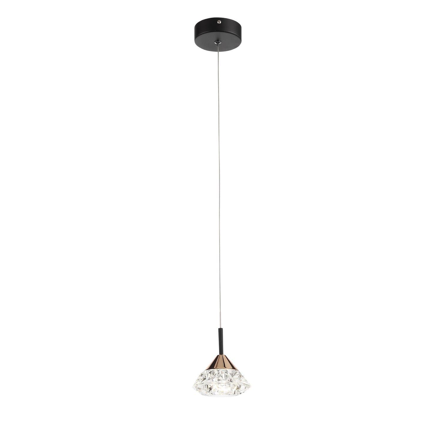 ST Luce SL1601.423.01 Светильник подвесной Черный, Золото/Прозрачный LED 1*6W