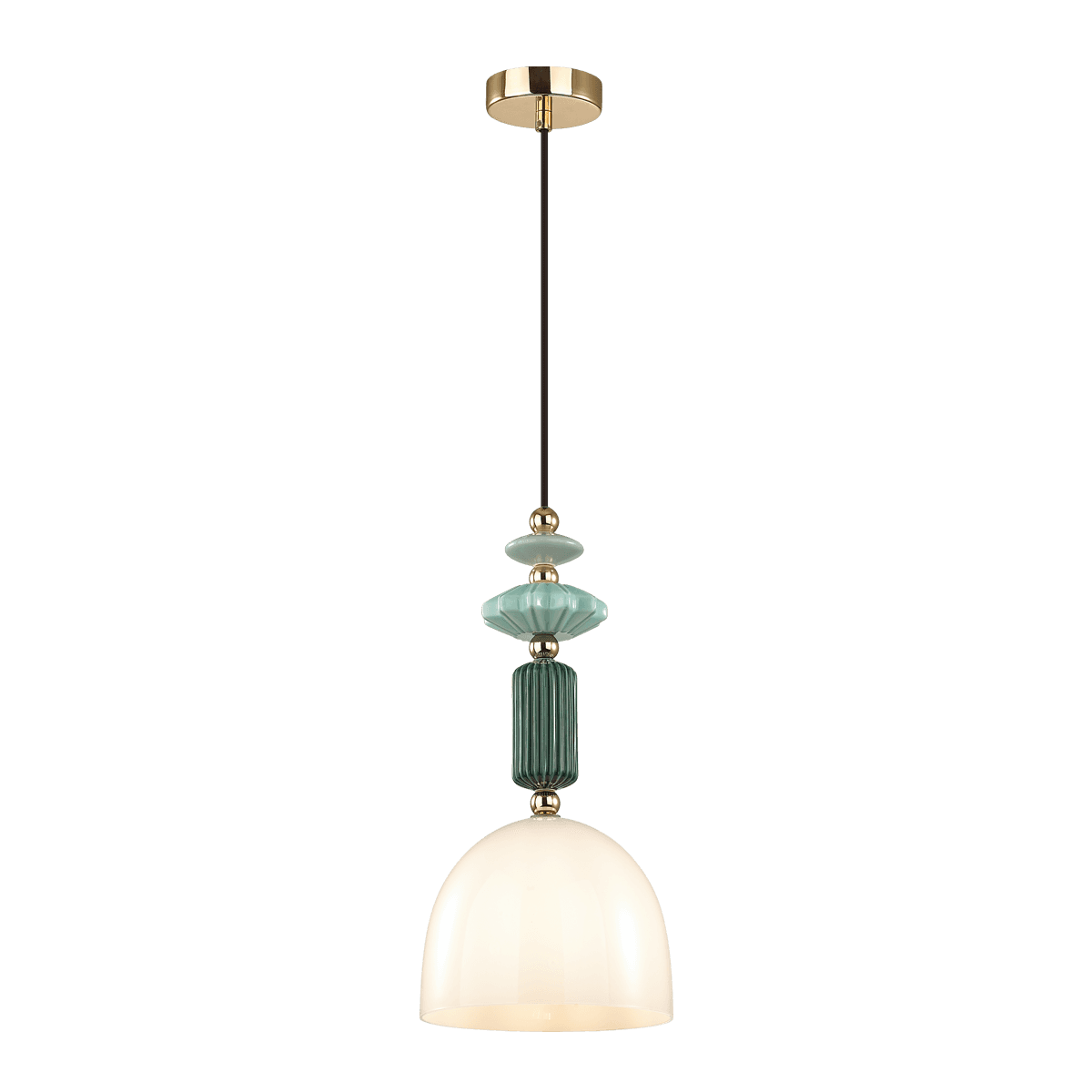Odeon Light 4861/1C CLASSIC ODL_EX21 золото/раноцветн./керамика/стекло Подвес E14 1*40W CANDY — миниатюра 2