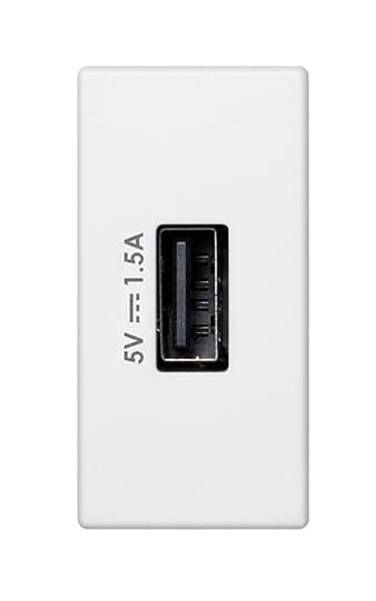 Simon Connect Белый Зарядное устройство USB, К45, узкий модуль, 5 В, 1,5А K126C-9