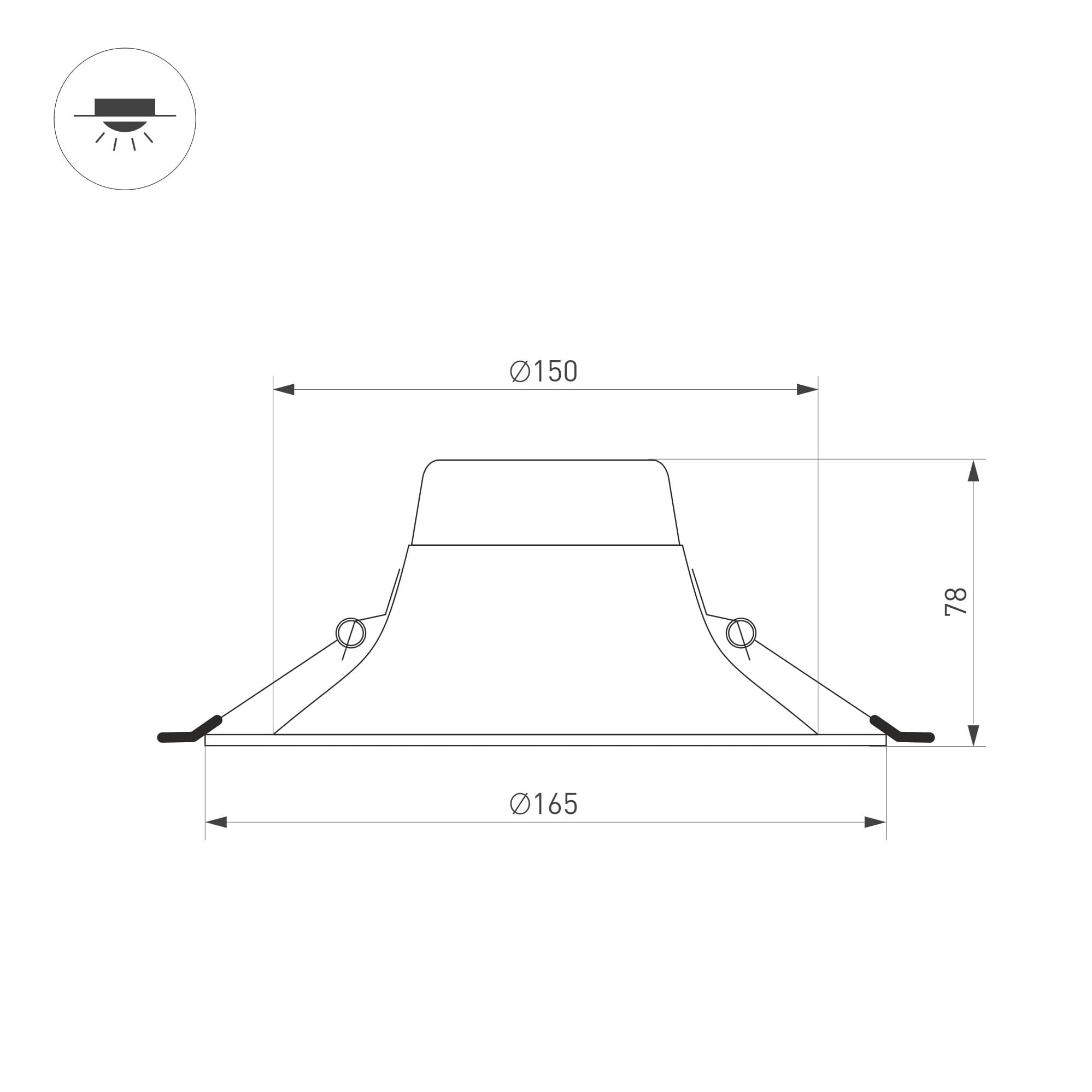 Arlight Светильник MS-BLIZZARD-BUILT-R165-16W Warm3000 (WH, 100 deg, 230V) (IP20 Металл, 3 года) 036576 — миниатюра 2
