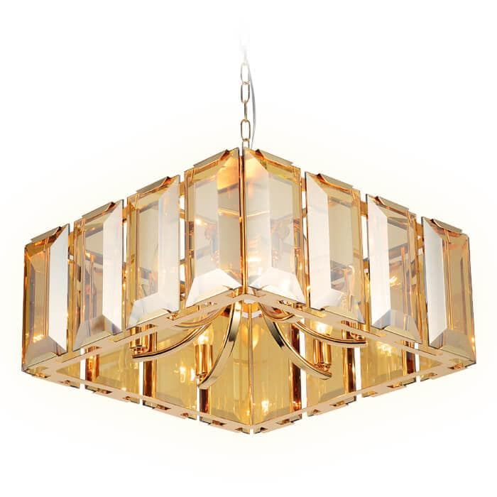 Ambrella Подвесная люстра с хрусталем TR5149 GD/TI золото/янтарь E14/6 max 40W 500*500*1000 — миниатюра 4