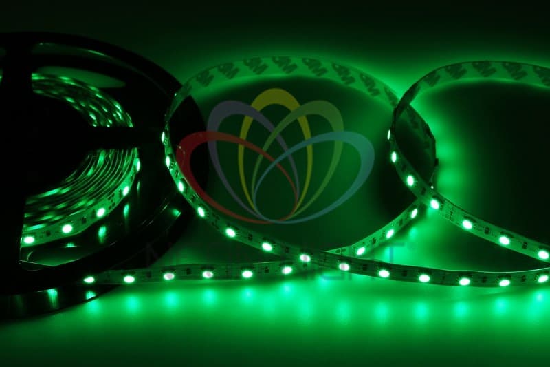 LAMPER LED лента открытая, 10 мм, IP23, SMD 5050, 60 LED/m, 12 V, цвет свечения зеленый 141-464