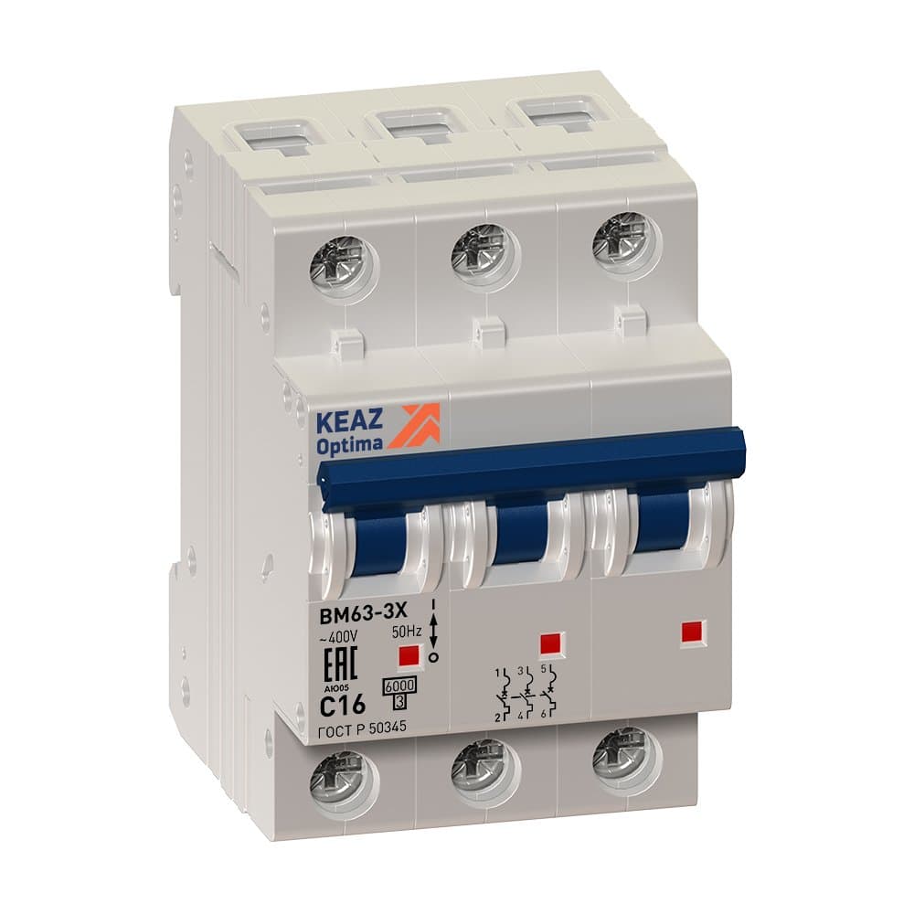 КЭАЗ OptiDin ВМ63Р Выключатель нагрузки 3P 63A   AC (BM63P-363-ОМ4-РЕГ) — миниатюра 2