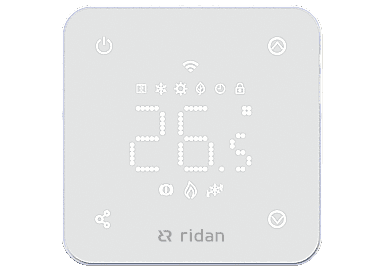 Терморегулятор RIDAN RSmart-FW с Wi-Fi для водяного отопления, 3А, встраиваемый, белый