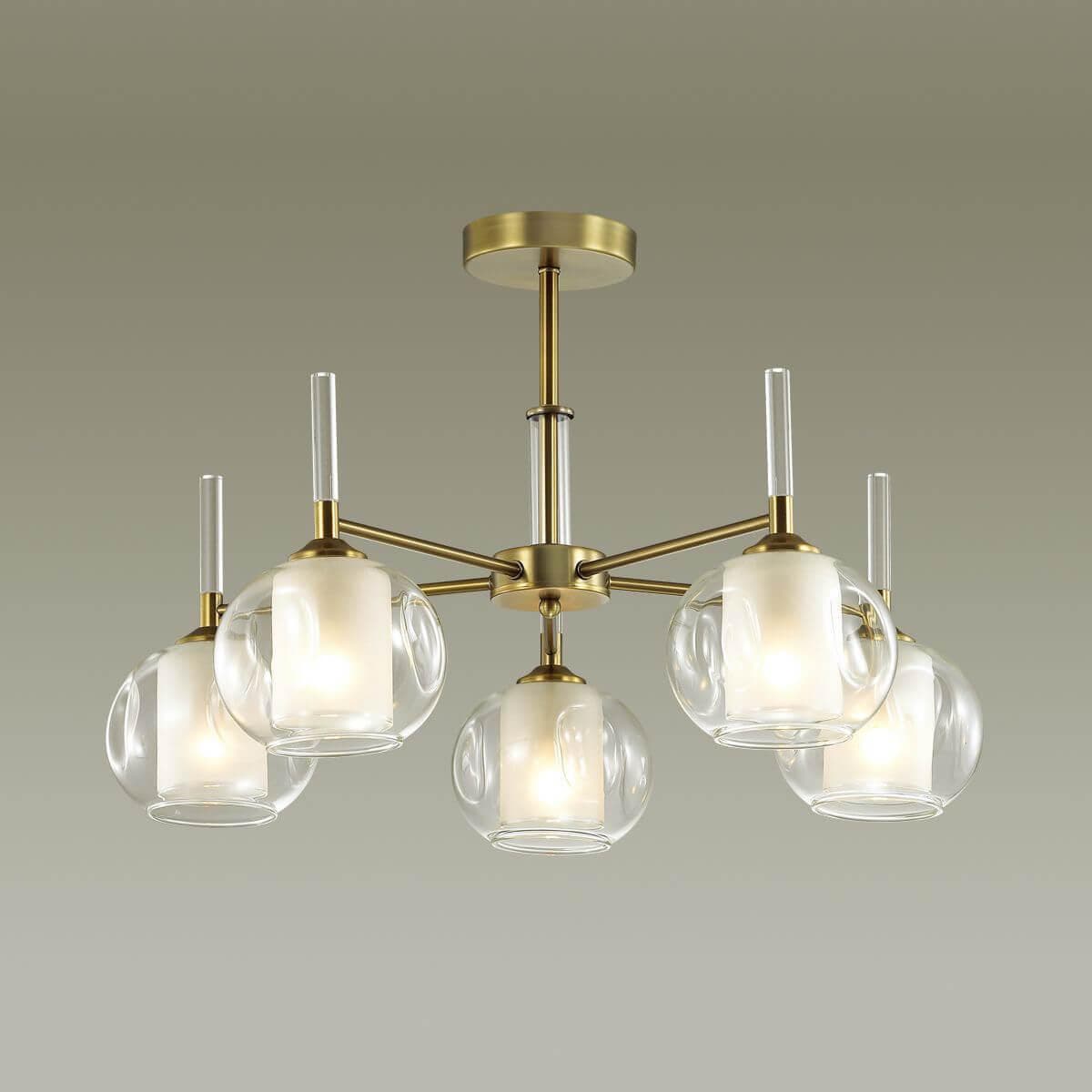 Lumion 4432/5C LN20 151 античный коричневый, стекло Люстра потолочная E14 5*40W 220V HAZEL — миниатюра 4