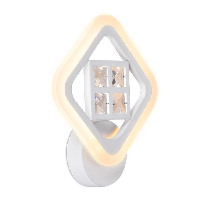 Ambrella Настенный светодиодный светильник с хрусталем FA284 WH белый 15W 260*230*60 — миниатюра 3