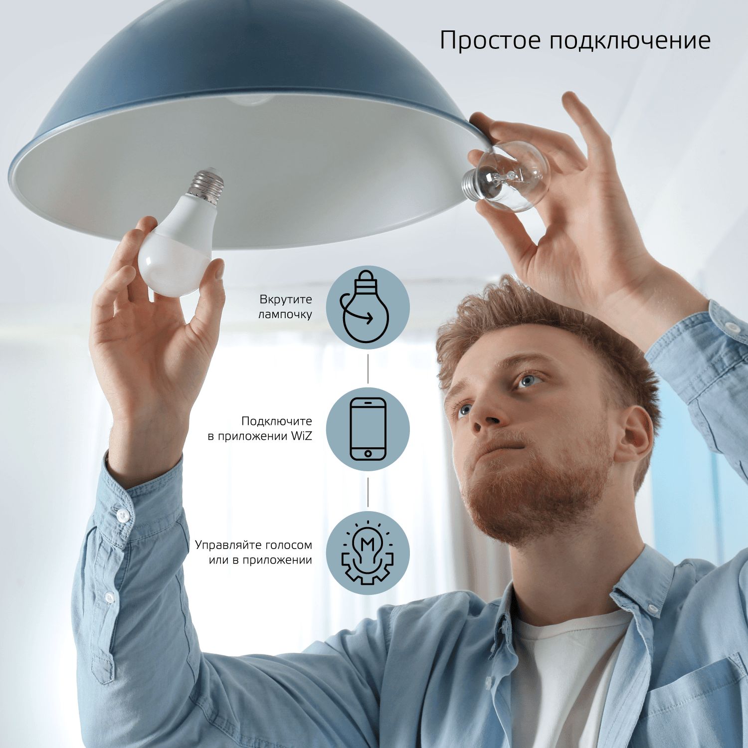 Gauss Лампа Smart Home A60 10W 1055lm 2700-6500К E27 изм.цвет.темп.+диммирование LED 1080112 — миниатюра 3