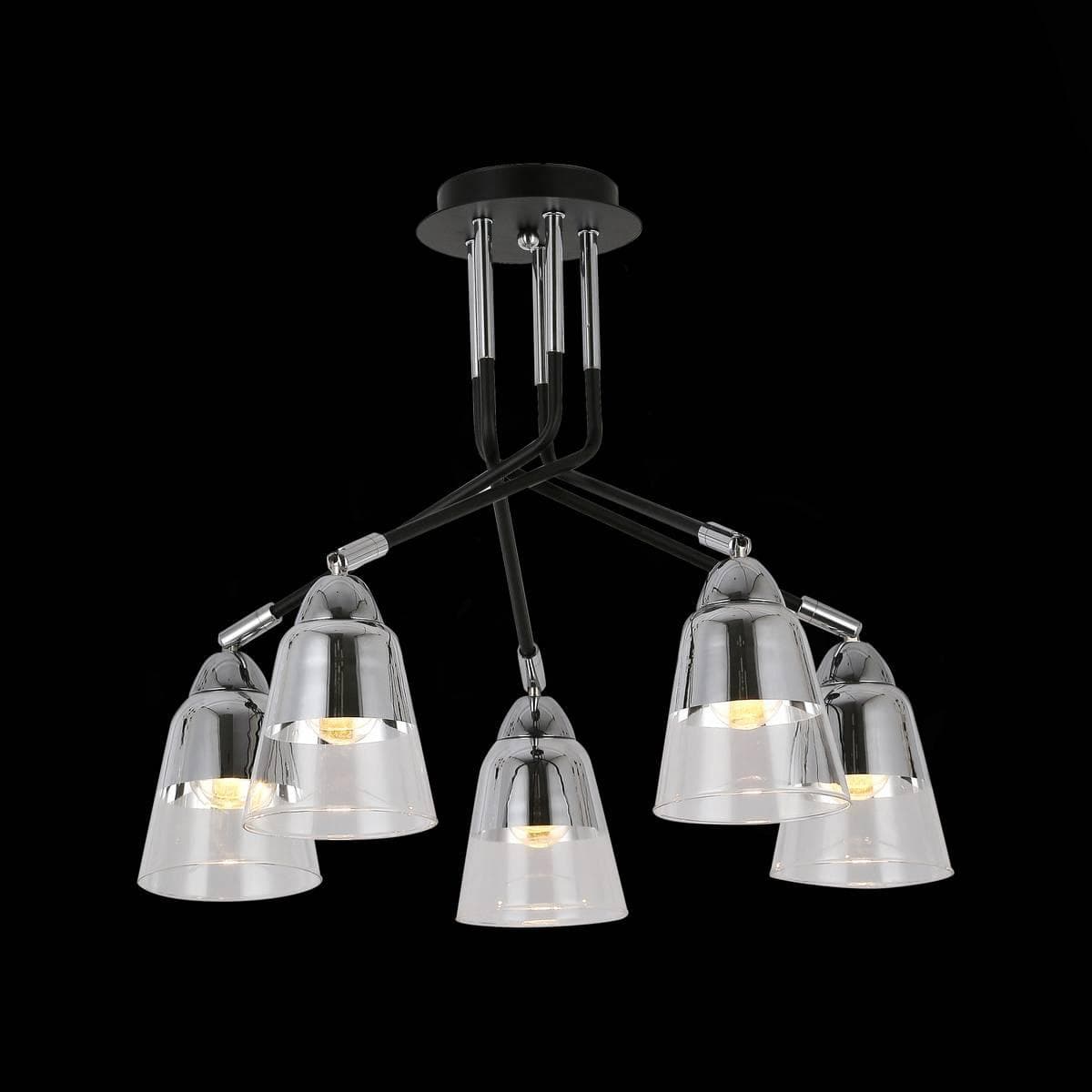 Evoluce SLE102902-05 Светильник потолочный Черный, Хром/Прозрачный E27 5*40W — миниатюра 2