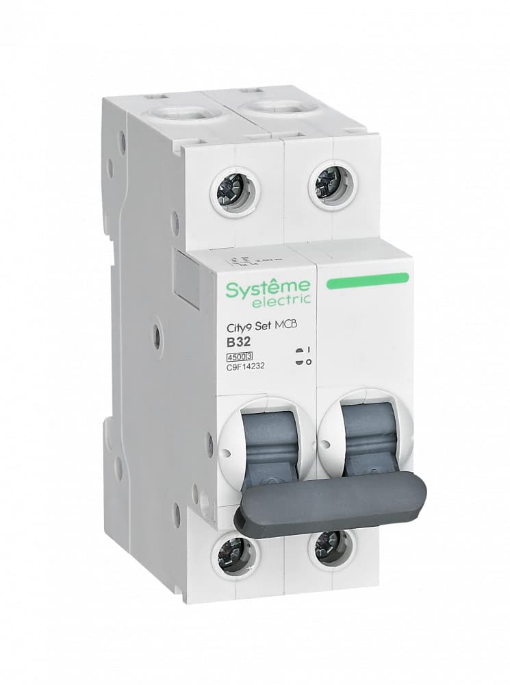 Systeme Electric City9 Set Автоматический выключатель (АВ) B 32А 2P 4.5kA 230В C9F14232