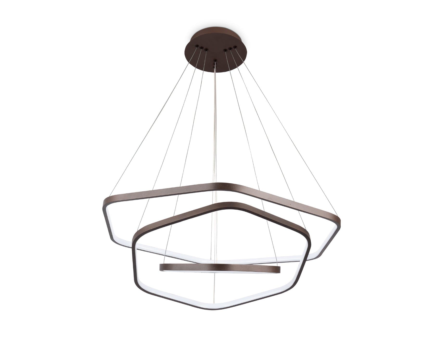 Ambrella Подвесной светодиодный светильник FL366/3 CF кофе 84W 4200K D400/600/800*1200 (без ПДУ) — миниатюра 5