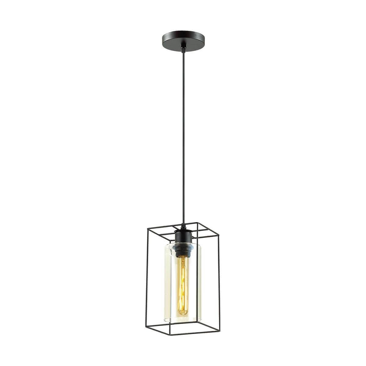 Lumion 3728/1 LN19 261 чёрный/коньячный Подвес E27 60W 220V ELLIOT — миниатюра 1