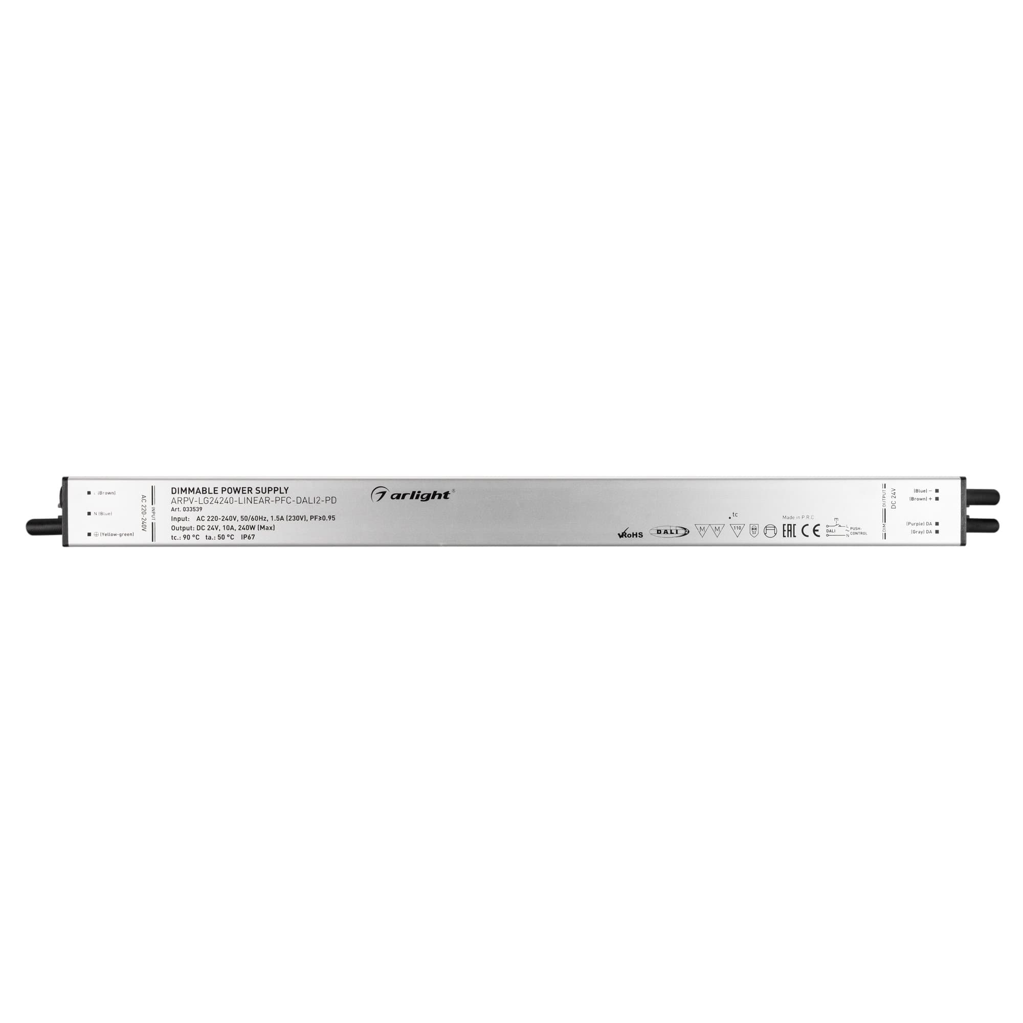 Arlight Блок питания ARPV-LG24240-LINEAR-PFC-DALI2-PD (24V, 10A, 240W) (IP67 Металл, 5 лет) 033539 — миниатюра 2