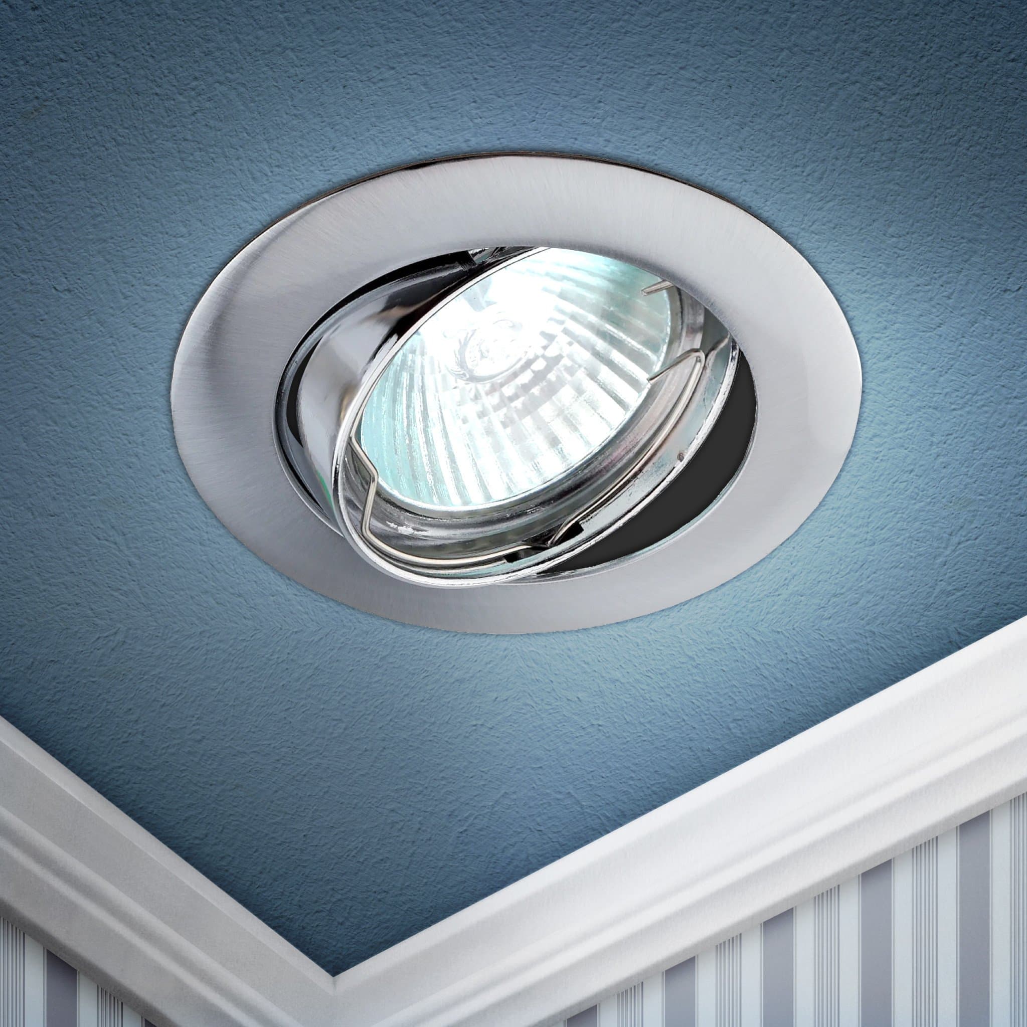 ЭРА Встраиваемый светильник литой KL1A SN/1 поворотный, MR16, 12V, 50W, сатин никель