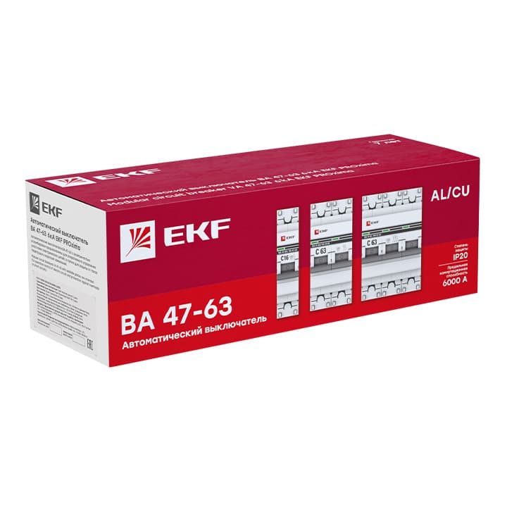 EKF Автоматический выключатель ВА 47-63 1P 16А (D) 6кА PROXIMA — миниатюра 4