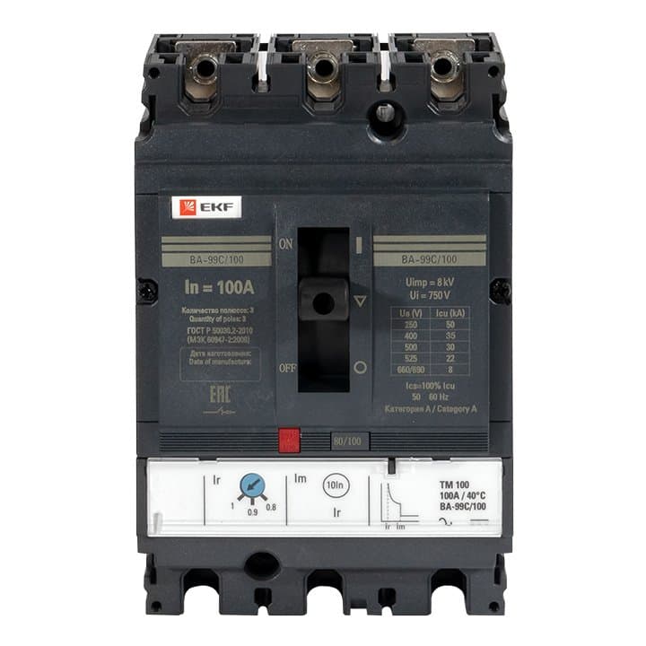 EKF PROxima Автоматический выключатель ВА-99C (Compact NS) 100/100А 3P 36кА — миниатюра 3